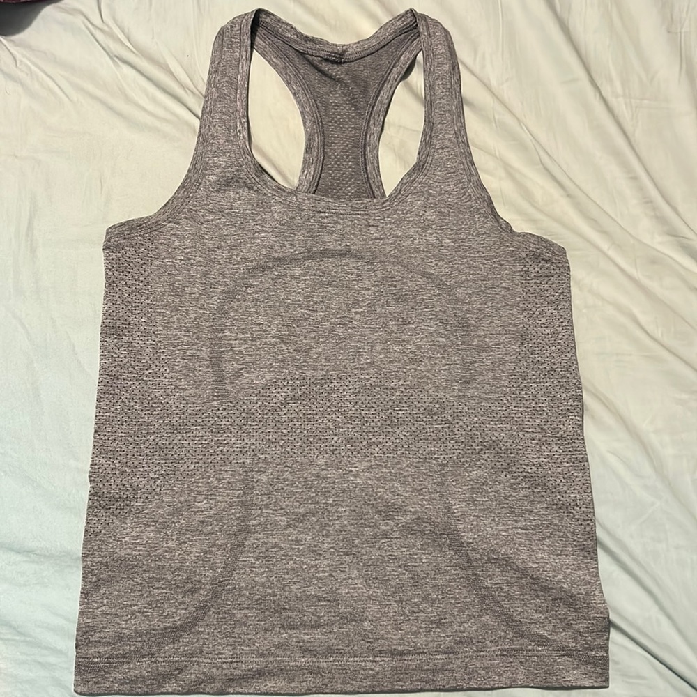Lululemon Grey Race Length Swiftly Tech Tank Size 6